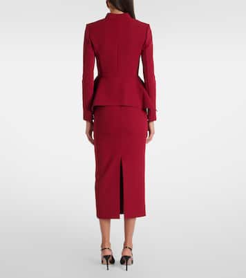 Giacca Peplum in bouclé con zip | Roland Mouret