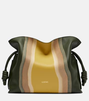 Flamenco Medium leather and suede clutch | Loewe
