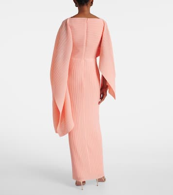 Vestido largo Adami plisado con capa | Solace London