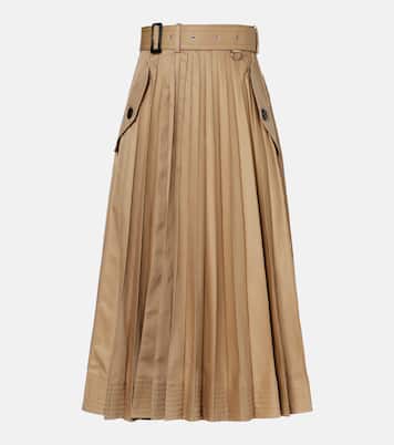 Falda midi de gabardina en mezcla de algodón | Sacai
