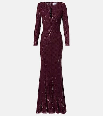 Robe aus Mesh mit Kristallen | Self-Portrait