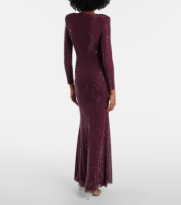 Robe aus Mesh mit Kristallen | Self-Portrait
