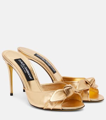 Mules de piel metálica con lazo | Dolce&Gabbana