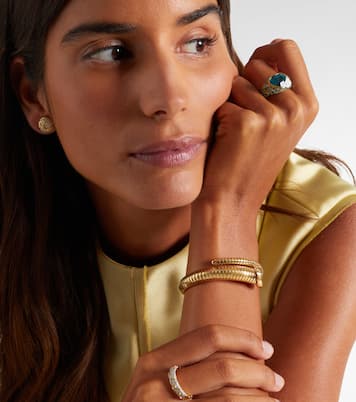 Trisola Trumpet 18kt gold bangle with diamonds | Marina B