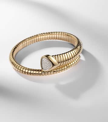Trisola Trumpet 18kt gold bangle with diamonds | Marina B