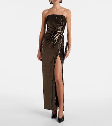Vestido de fiesta fruncido con lentejuelas | Roland Mouret