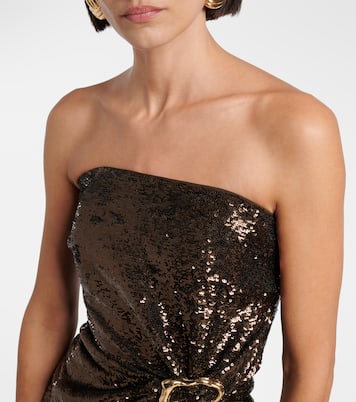 Vestido de fiesta fruncido con lentejuelas | Roland Mouret