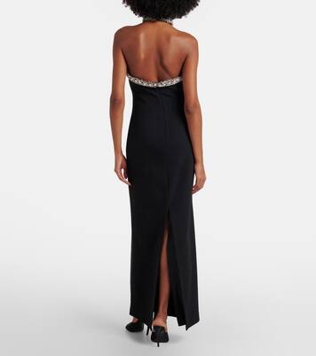 Embellished halterneck crêpe gown | Simkhai