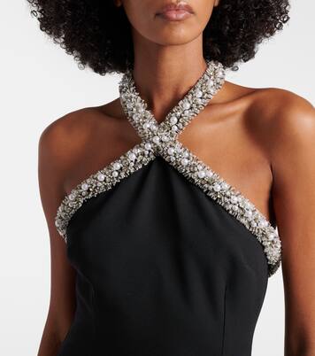 Embellished halterneck crêpe gown | Simkhai