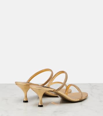 Crystal-embellished satin mules | Dolce&Gabbana