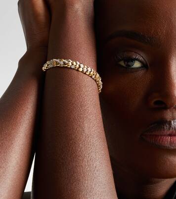 Armreif Blossom Small aus 14kt Gelbgold mit Diamanten | Rainbow K