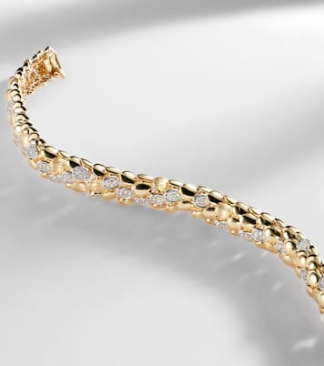 Armreif Blossom Small aus 14kt Gelbgold mit Diamanten | Rainbow K