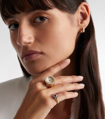 Ring Berlingot Pompadour Baby aus 9kt Gelbgold mit Edelsteinen | Yvonne Léon