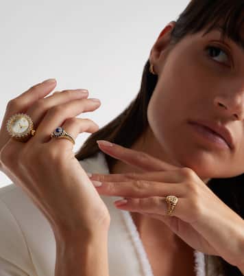Ring Berlingot Pompadour Baby aus 9kt Gelbgold mit Edelsteinen | Yvonne Léon
