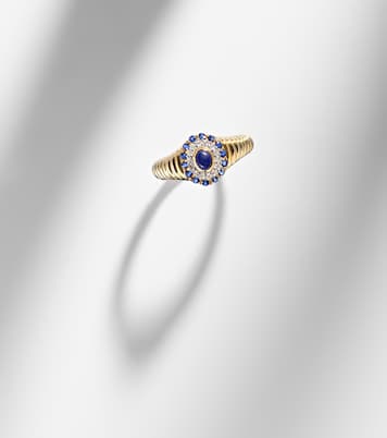 Ring Berlingot Pompadour Baby aus 9kt Gelbgold mit Edelsteinen | Yvonne Léon