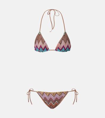 Zigzag lamé bikini top | Missoni