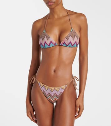 Zigzag lamé bikini top | Missoni