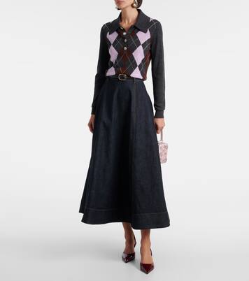 Argyle wool polo sweater | Self-Portrait