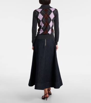 Argyle wool polo sweater | Self-Portrait