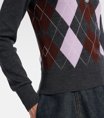 Argyle wool polo sweater | Self-Portrait