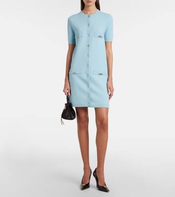 Medusa wool and cashmere shirt dress | Versace