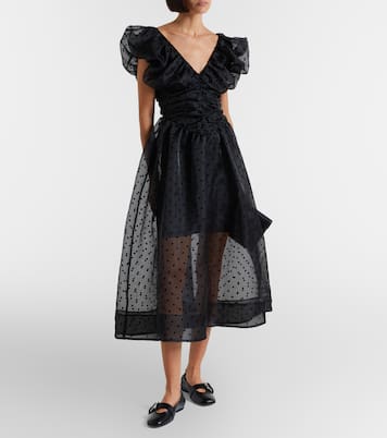 Polka-dot organza midi dress | Ganni