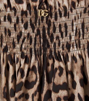 Leopard-print cotton dress | Dolce&Gabbana Kids