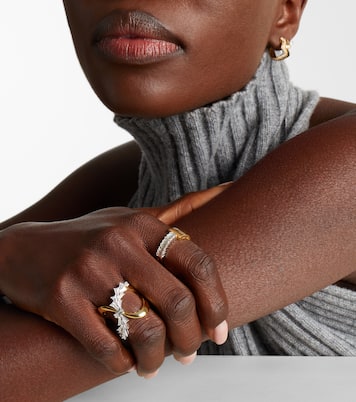 Anello in oro giallo e bianco (750/1000) 18kt con diamanti | Yeprem