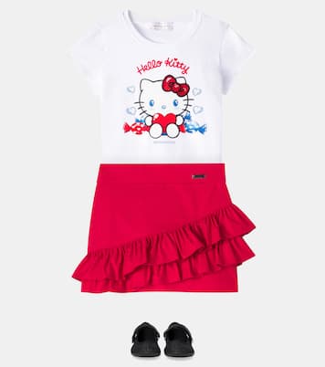 Ruffled cotton-blend skirt | Monnalisa