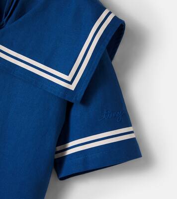 Vestido de algodón y lino a rayas | Tinycottons