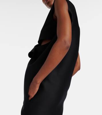 Cutout crêpe satin midi dress | Balenciaga