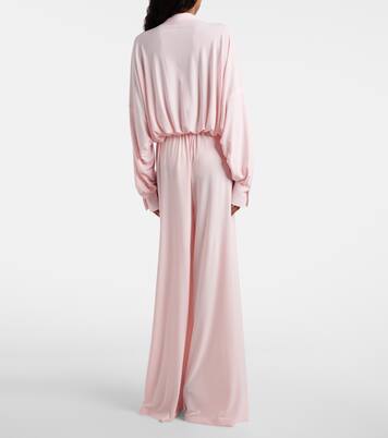 بنطلون بأرجل واسعة وخصر عالي | Norma Kamali