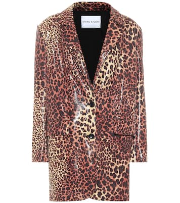 Blazer Juniper a stampa in similpelle | Stand Studio