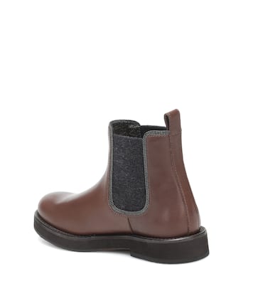 Bottines Chelsea en cuir | Brunello Cucinelli Kids