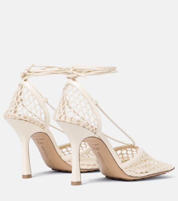 Stretch leather-trimmed mesh pumps | Bottega Veneta