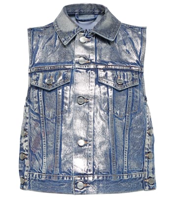 Chaleco de denim metalizado | Ganni