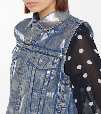 Chaleco de denim metalizado | Ganni