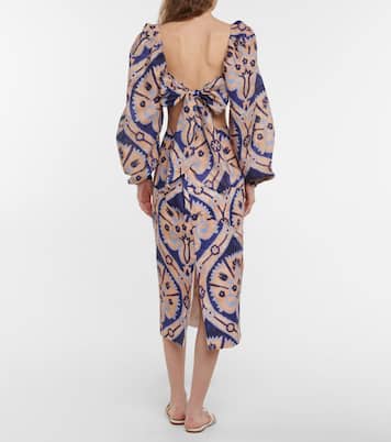 Filles De Joie printed linen crop top | Johanna Ortiz