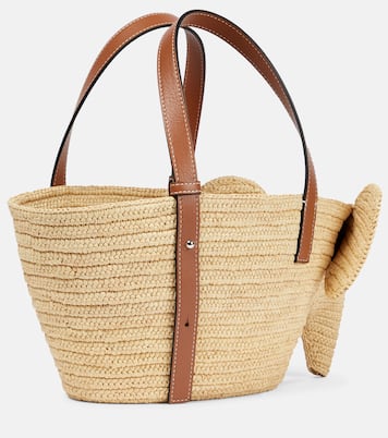 Cabas Elephant Small en raphia et cuir | Loewe