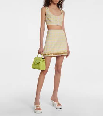 Mini-jupe en coton mélangé à ornements | Versace