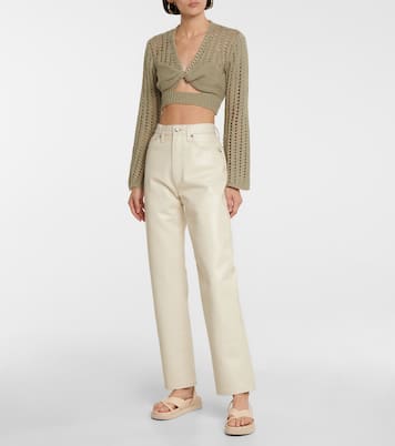 Ralia cotton and linen crop top | Simkhai