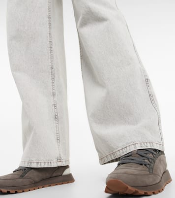 Jeans a gamba larga e vita alta | Brunello Cucinelli
