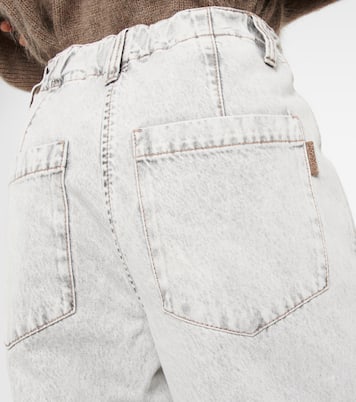Jeans a gamba larga e vita alta | Brunello Cucinelli