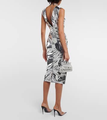 x Kim - abito midi in jersey metallico | Dolce&Gabbana