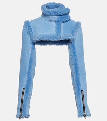 Veste raccourcie en cuir et shearling | LaQuan Smith