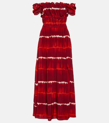 Vestido midi de seda sin hombros | Altuzarra