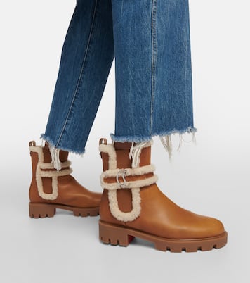 CL Chelsea shearling-trimmed ankle boots | Christian Louboutin