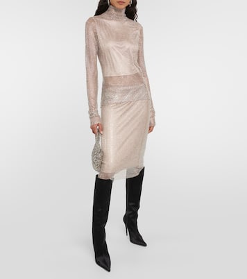 Falda midi Senior de malla con cristales | Sportmax
