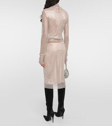 Falda midi Senior de malla con cristales | Sportmax