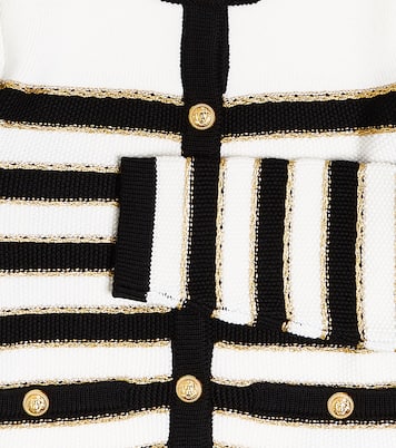 Cardigan rayé en laine mélangée | Balmain Kids